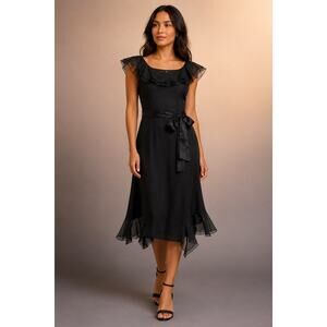 NUE by Shani | Bateau Neckline Midi Length Dress